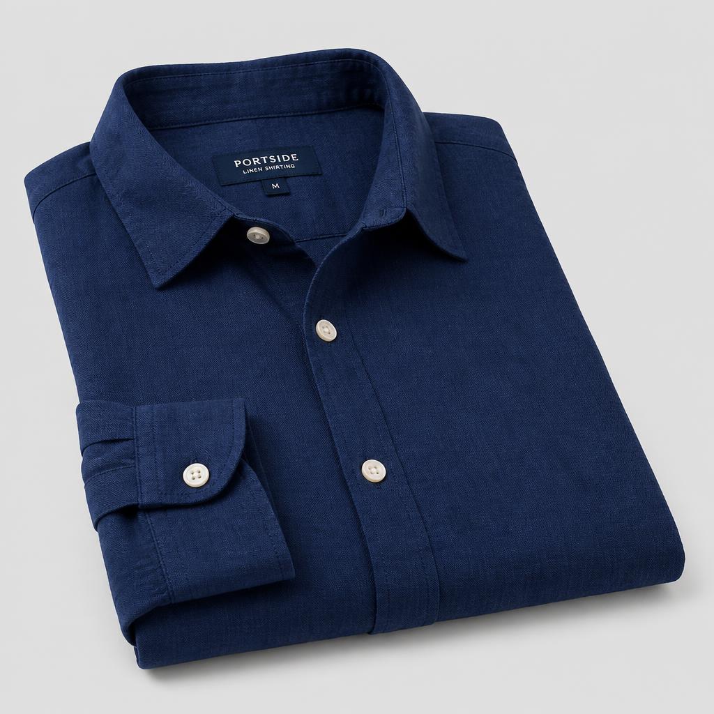 Men's Linen Shirt — Navy